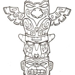 Totem Drawing Hand drawn