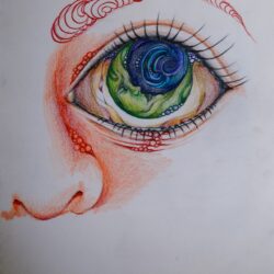 Trippy Eyeball Drawing Intricate Artwork