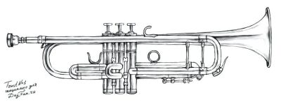 Trumpet, Music, Brass, Melody, Sound Drawing