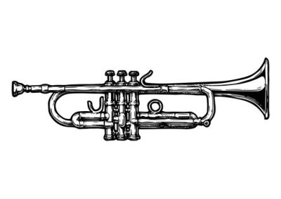 Trumpet, Melody, Music, Instrument, Brass Drawing