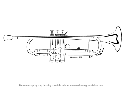 Trumpet, Melody, Music, Performance, Brass Drawing