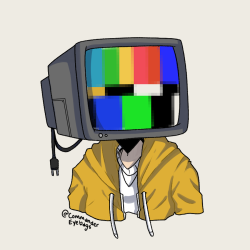 Tv Head Drawing Fine Art