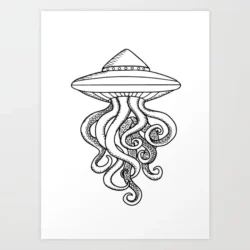 Ufo Drawing Detailed Sketch