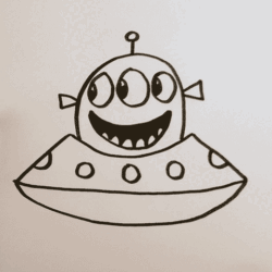 Ufo Drawing Unique Art