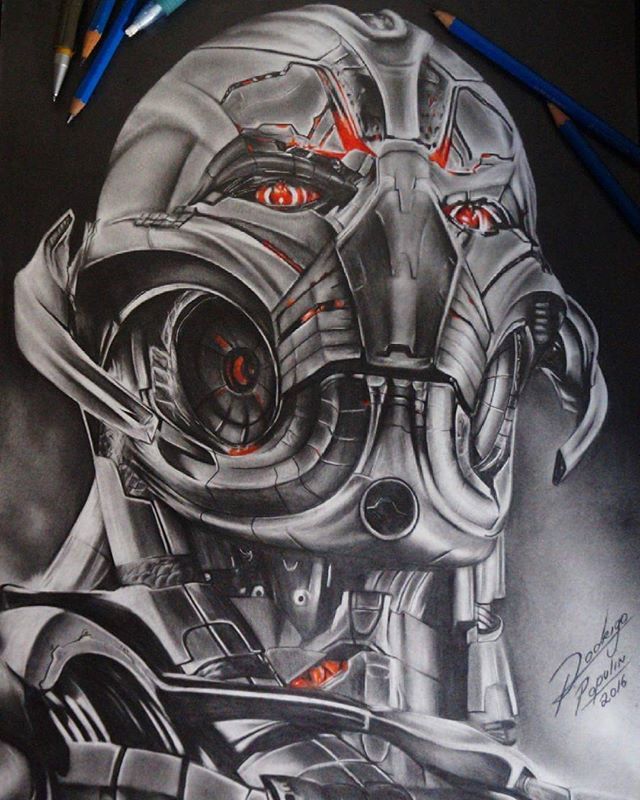 Ultron Drawing Detailed Sketch