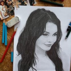 Vanessa Hudgens Drawing Detailed Sketch