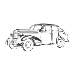 Vintage Car Drawing Art