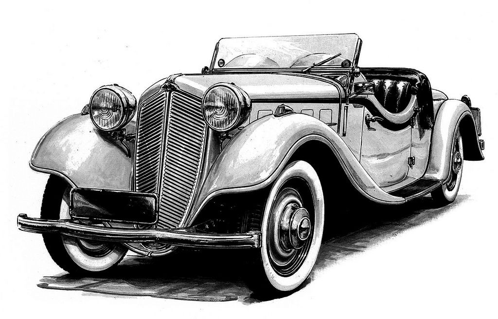 Vintage Car Drawing Artistic Sketching