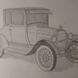 Vintage Car Drawing Creative Style