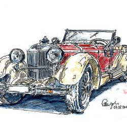 Vintage Car Drawing Fine Art