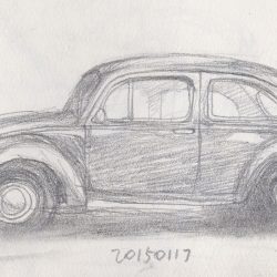 Vintage Car Drawing Hand drawn Sketch