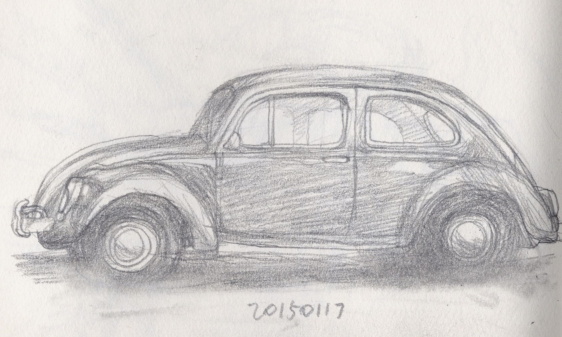 Vintage Car Drawing Hand drawn Sketch