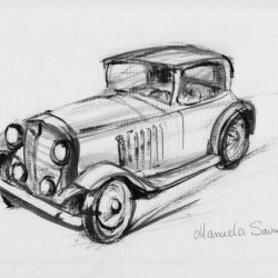 Vintage Car Drawing Photo