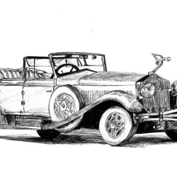 Vintage Car Drawing Picture