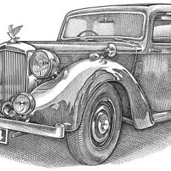 Vintage Car Drawing Unique Art