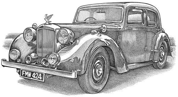 Vintage Car Drawing Unique Art