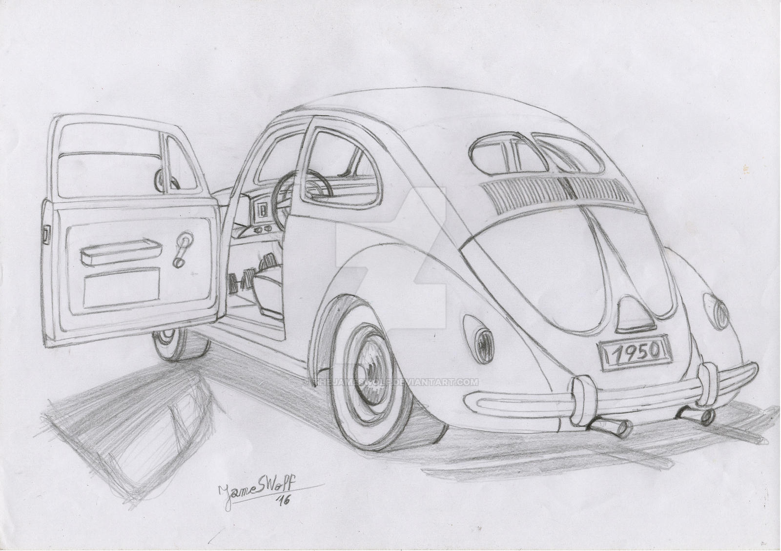 Volkswagen Drawing Detailed Sketch