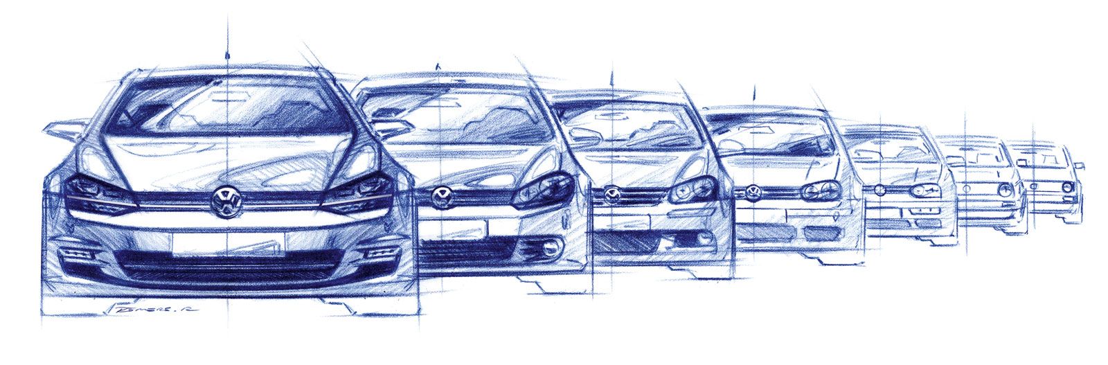 Volkswagen Drawing Hand drawn Sketch