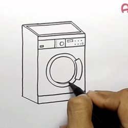 Washing Machine Drawing Amazing Sketch