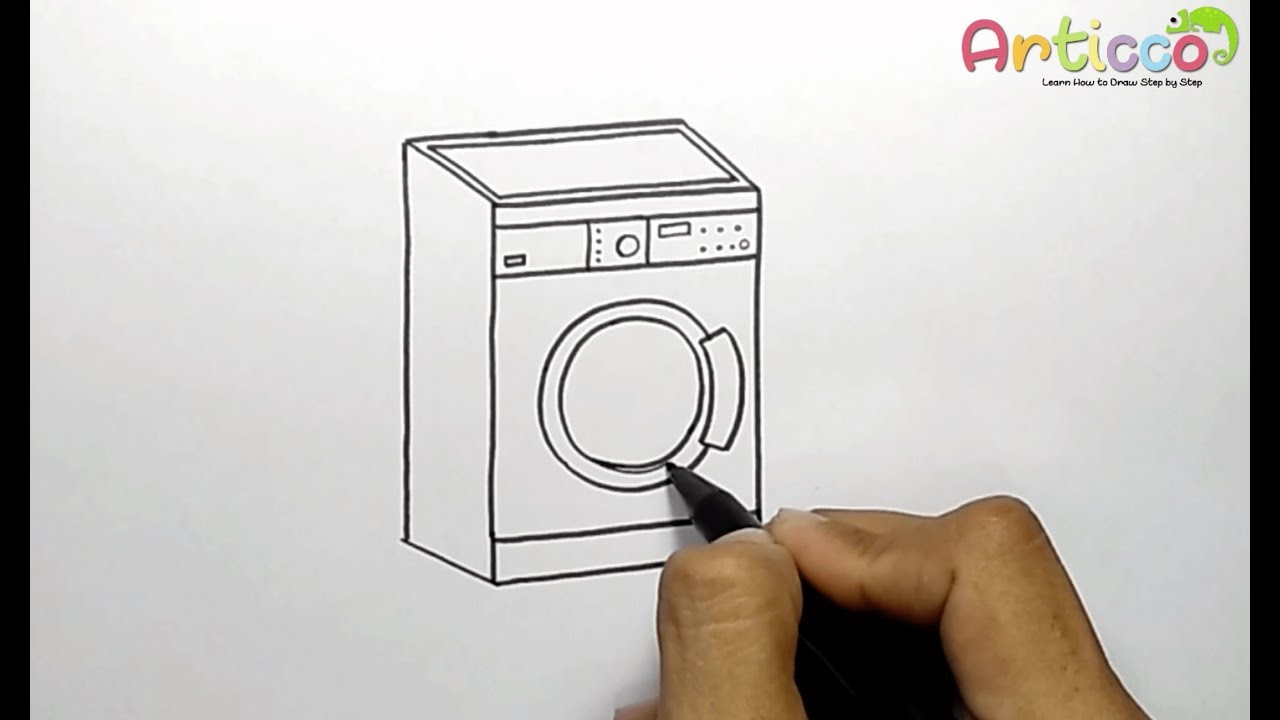 Washing Machine Drawing Amazing Sketch