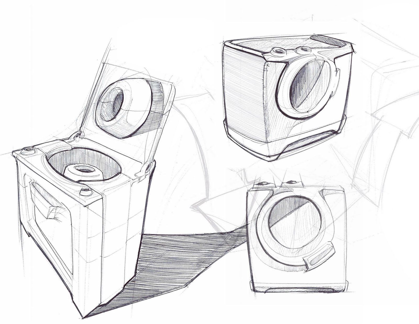 Washing Machine Drawing Artistic Sketching