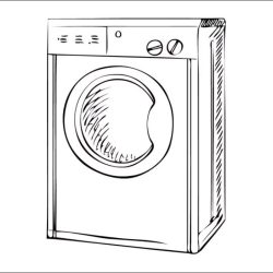 Washing Machine Drawing Hand drawn Sketch