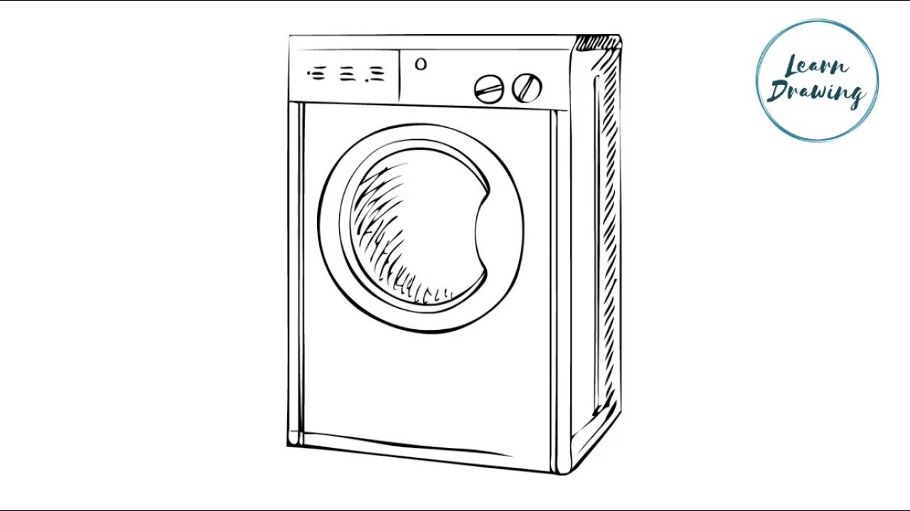 Washing Machine Drawing Hand drawn Sketch