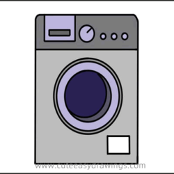 Washing Machine Drawing Modern Sketch