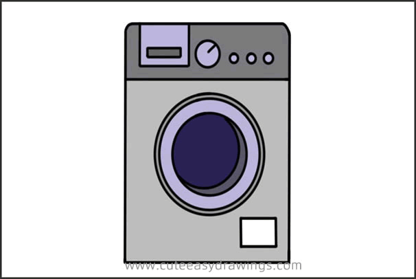 Washing Machine Drawing Modern Sketch