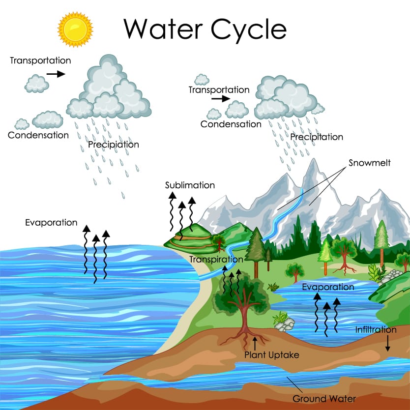 How to Draw Water Cycle Step by Step Guide - Drawing All