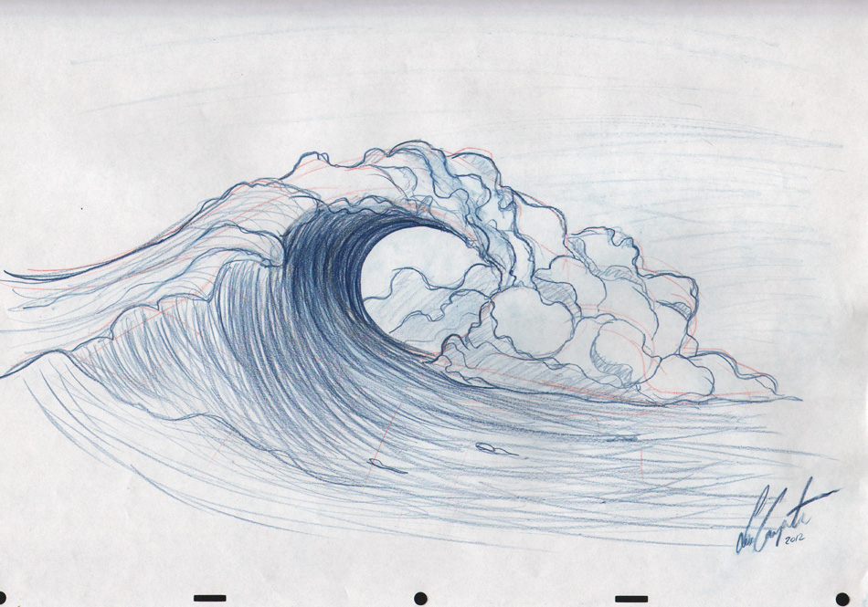 Wave Drawing Professional Artwork