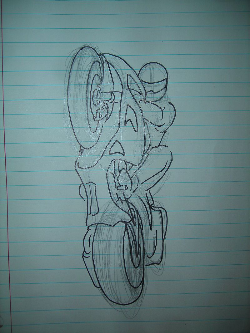Wheelie Drawing Amazing Sketch