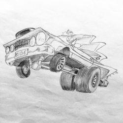 Wheelie Drawing Art