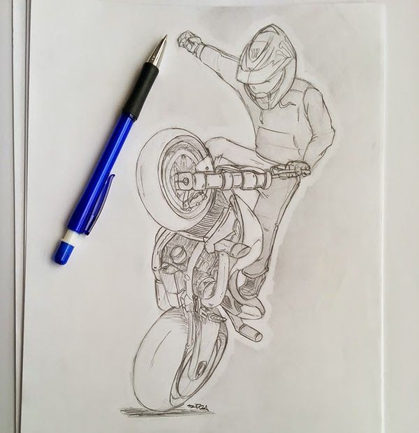 Wheelie Drawing Sketch