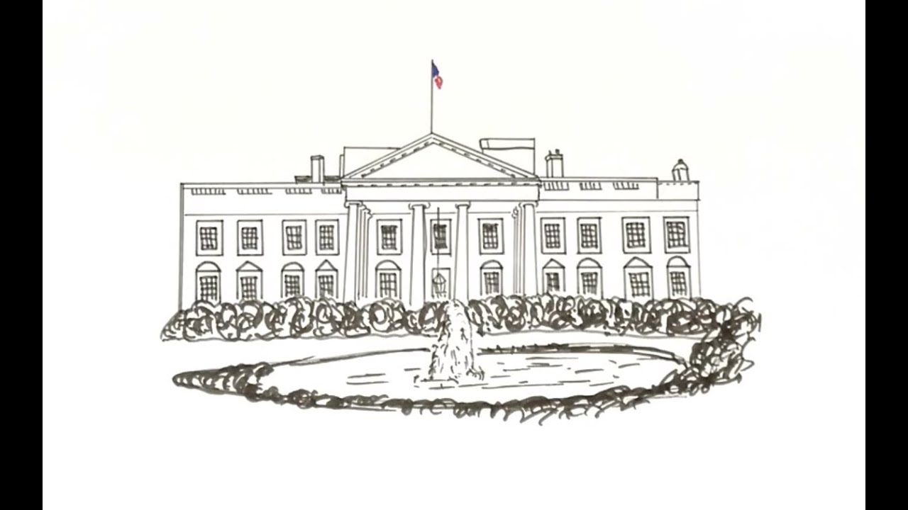 White House Drawing Hand drawn