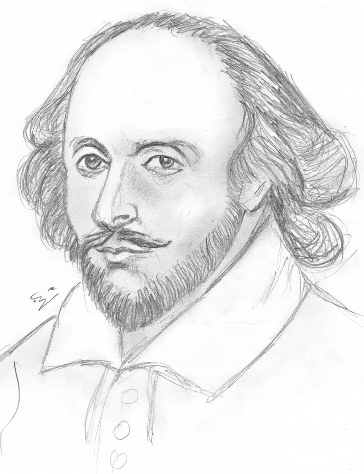 William Shakespeare Drawing Detailed Sketch