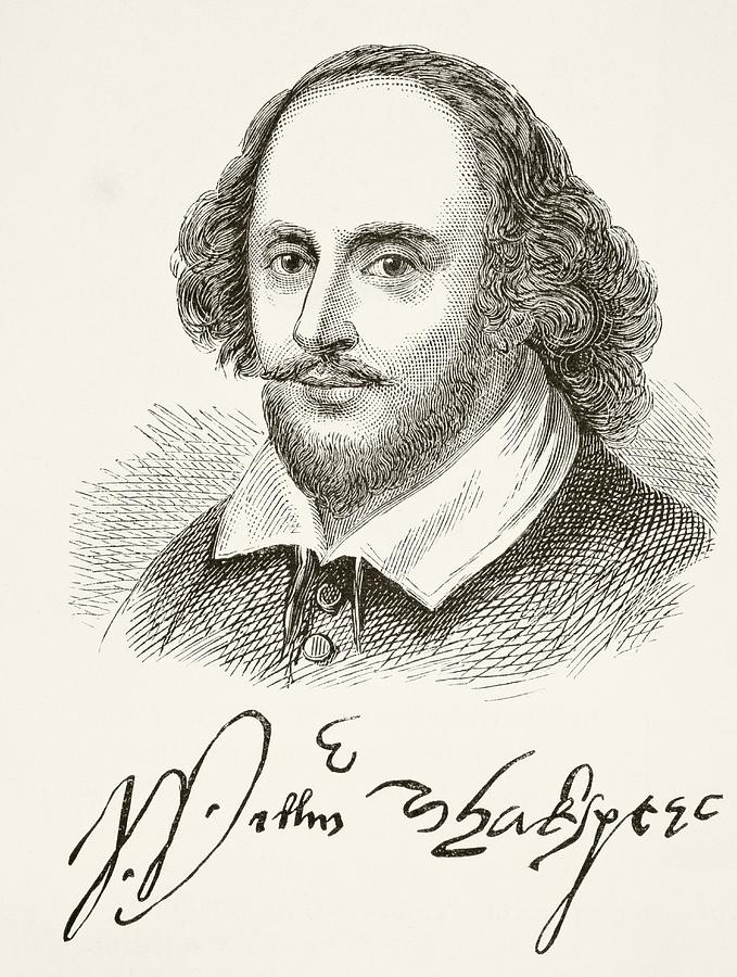 William Shakespeare Drawing Hand drawn
