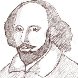 William Shakespeare Drawing Intricate Artwork