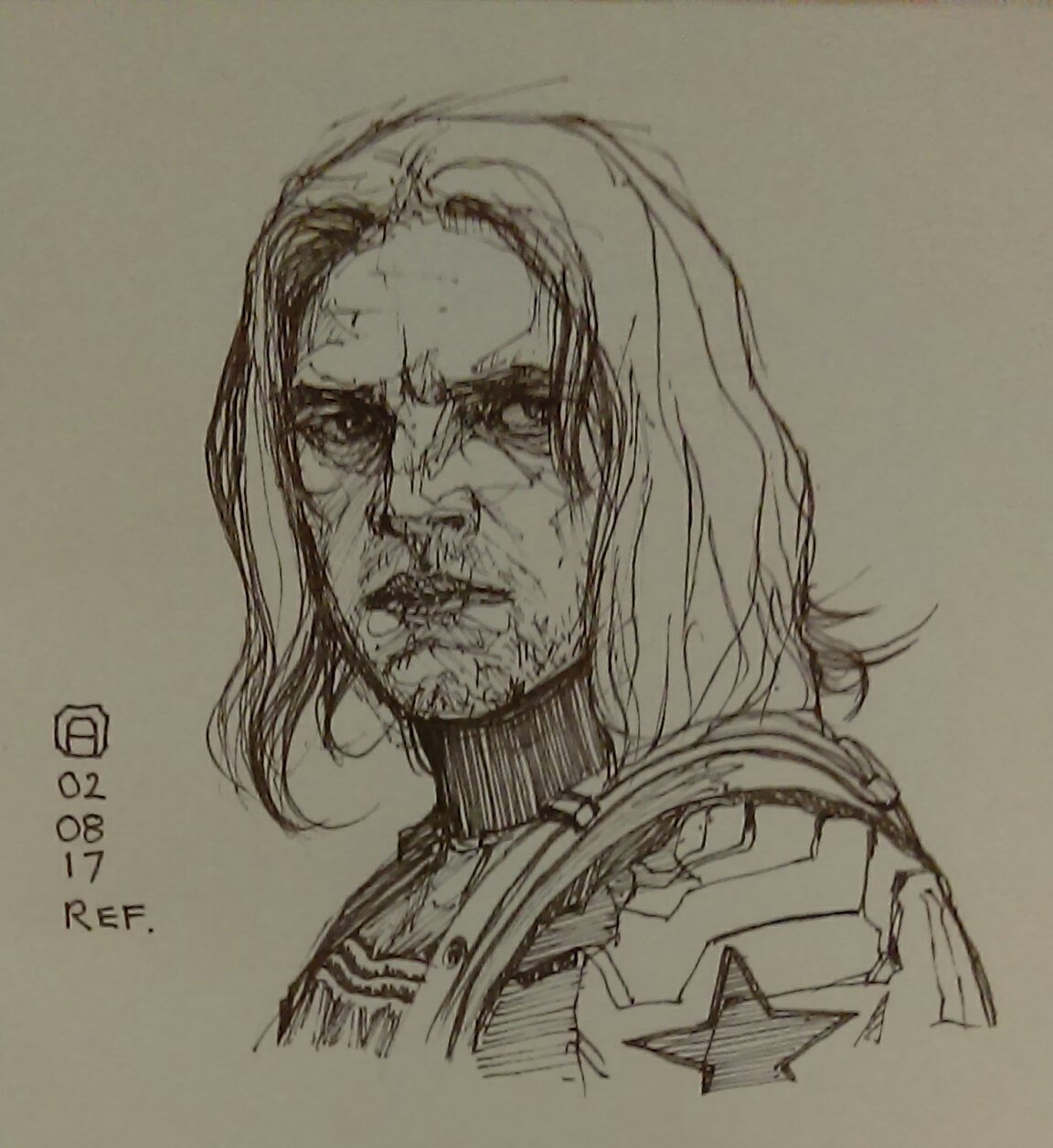 Winter Soldier Drawing Detailed Sketch