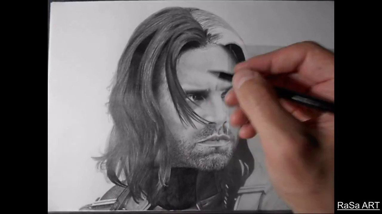Winter Soldier Drawing Intricate Artwork