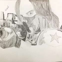 Winter Soldier Drawing Realistic Sketch