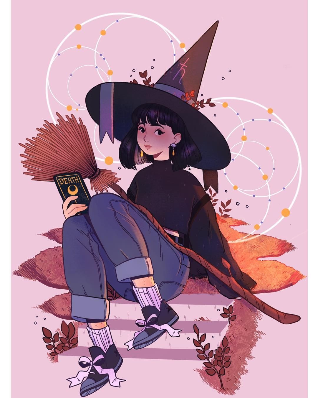 Witch Aesthetic Drawing Detailed Sketch