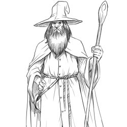 Wizard Drawing Realistic Sketch