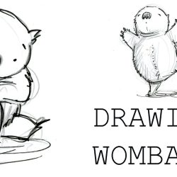 Wombat Drawing Modern Sketch