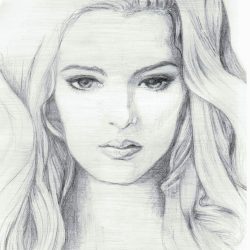 Women Drawing Realistic Sketch