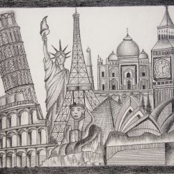 Wonders of the World Drawing