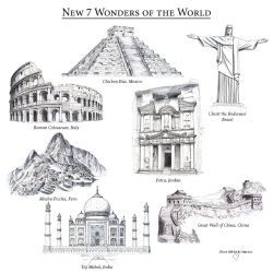 Wonders of the World Drawing Creative Style