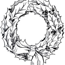 Wreath Drawing Detailed Sketch