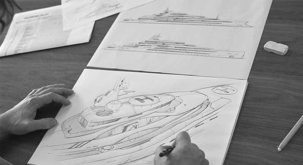 Yacht Drawing Art