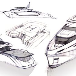 Yacht Drawing Artistic Sketching